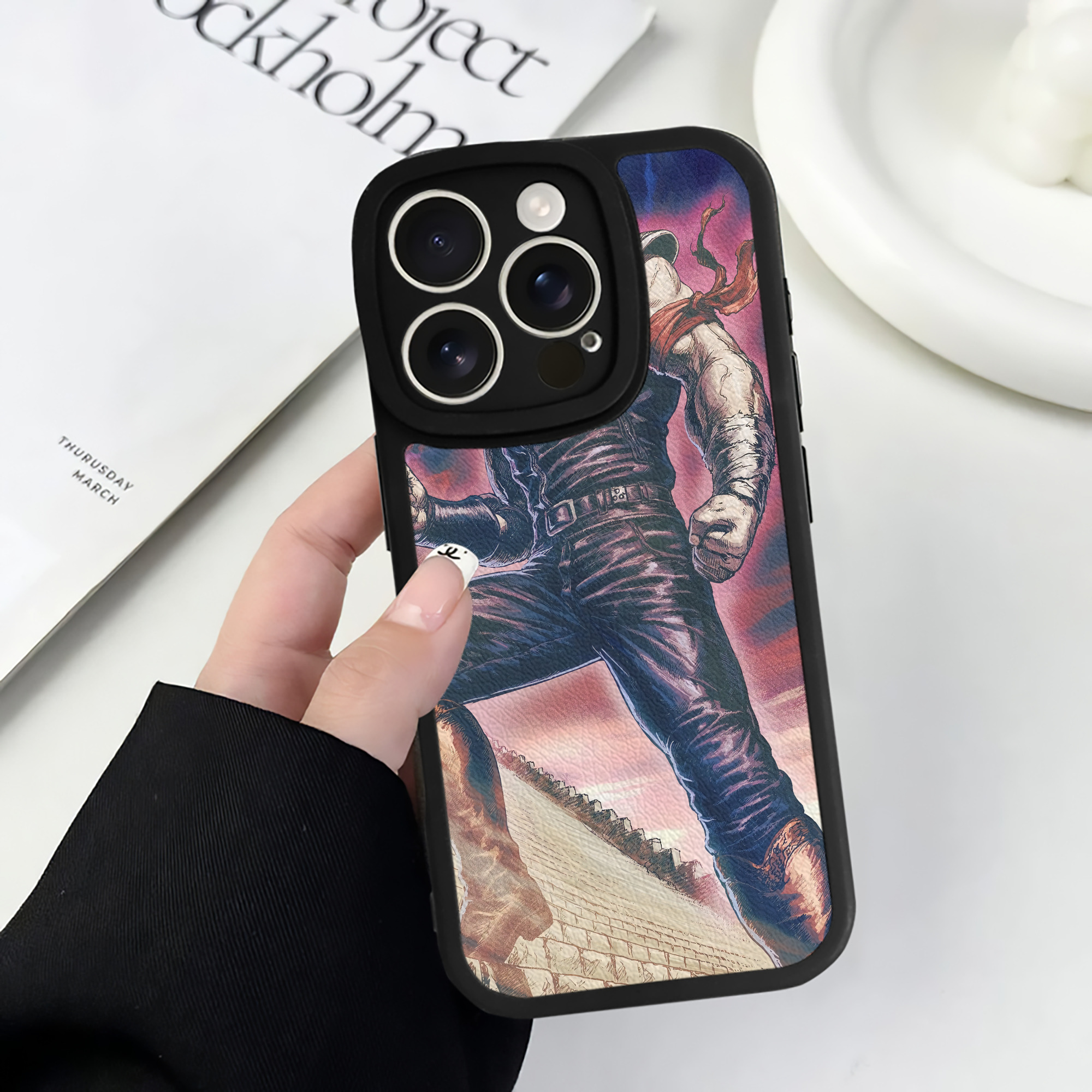 （画像用） 北斗の拳 Fist of the North Star 【iPhone 16シリーズ対応】シリコンスマホケース（レザー調） 材質：シリコン